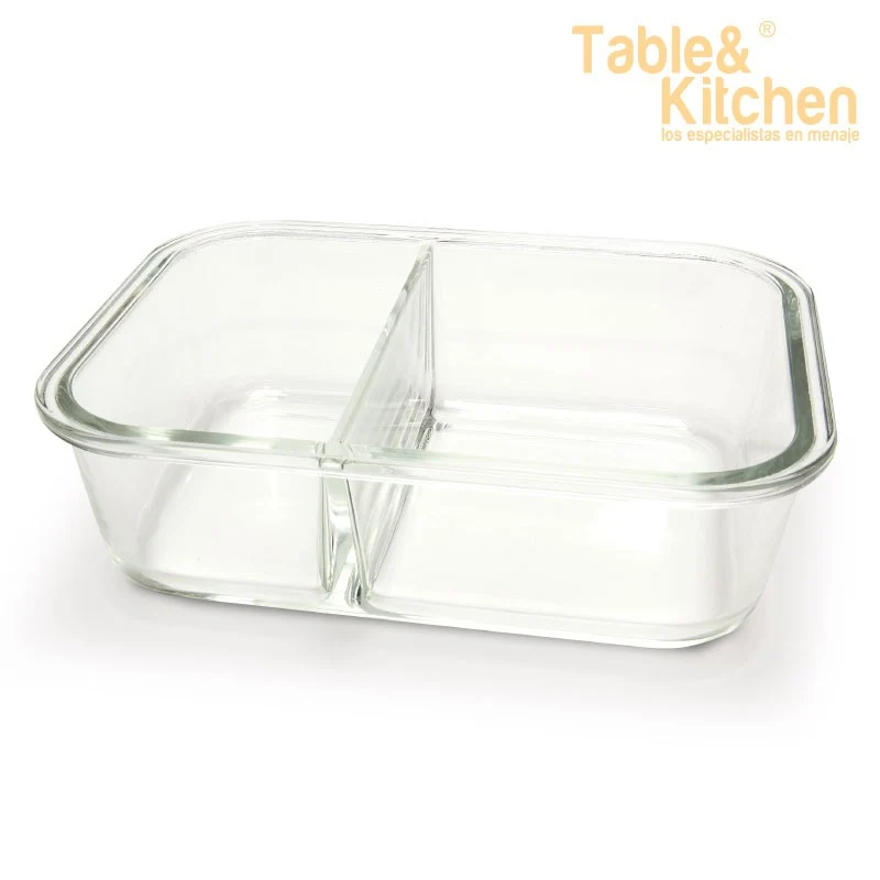 CONTENEDOR RECTANG VIDRIO DIVIDIDO 950ML