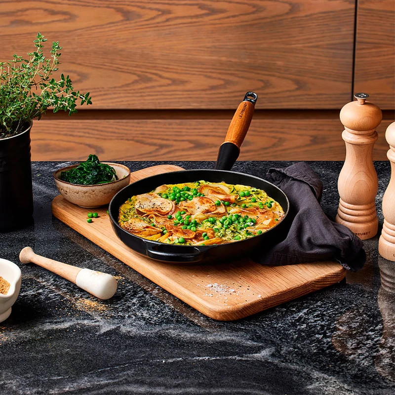 Sartén de hierro con mango de madera Le Creuset