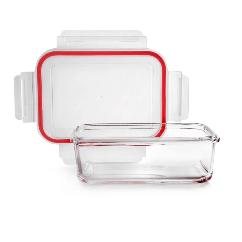 CONTENEDOR HERMETICO VIDRIO RECTANGULAR 1050 ML