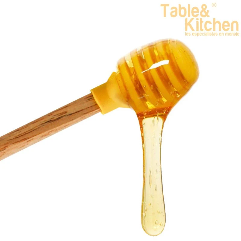 CUCHARA PARA MIEL MADERA SILICONA