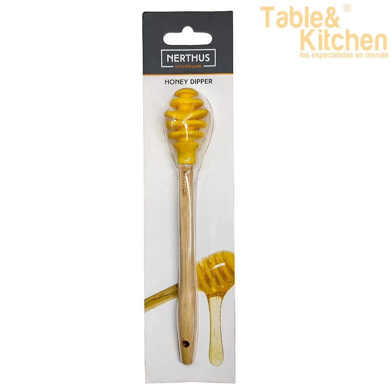 CUCHARA PARA MIEL MADERA SILICONA