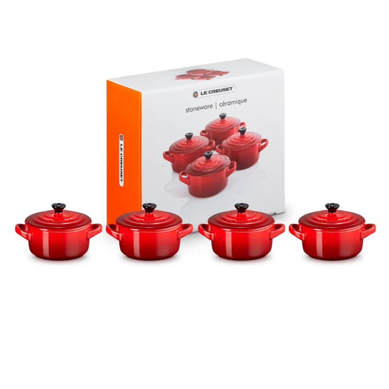 Set de 4 mini cocottes cerámicas Le Creuset
