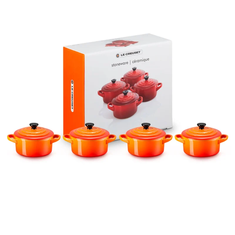 Set de 4 mini cocottes cerámicas Le Creuset