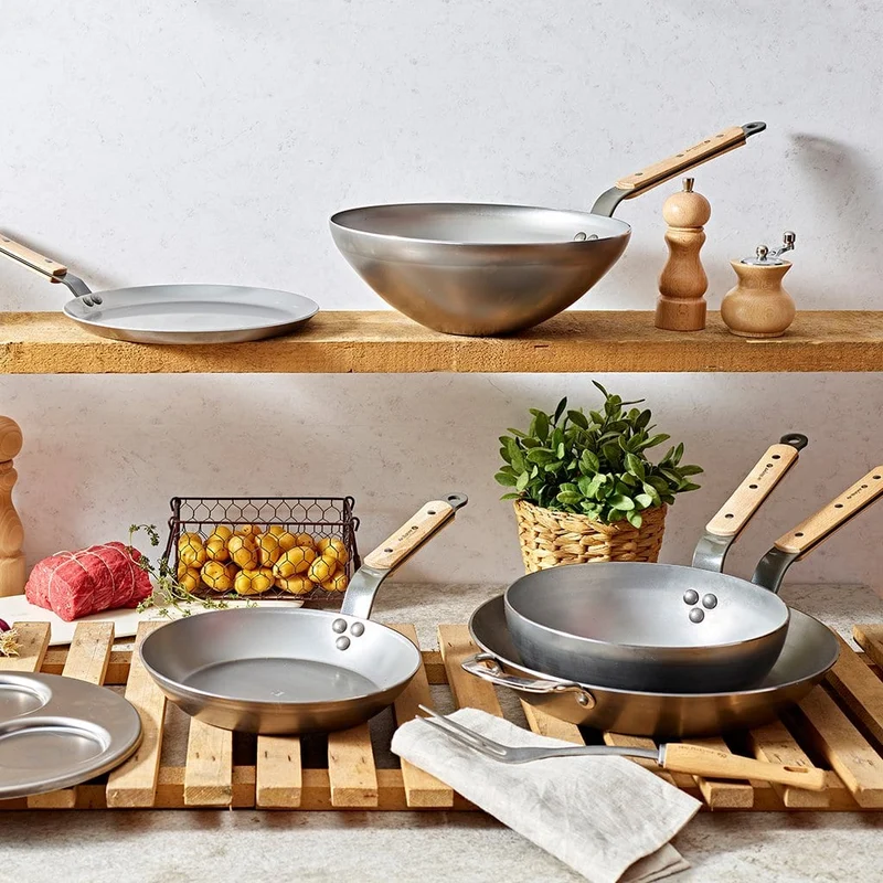 Sartén hierro mineral B con mango de haya De Buyer