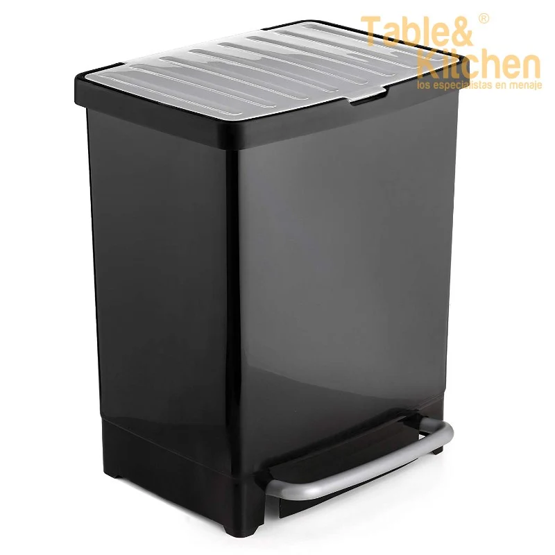 CUBO RECICLAJE 17L.+8L NEGRO TATAY