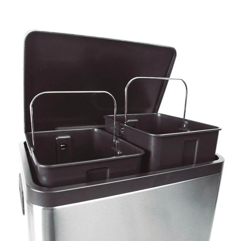 CUBO PEDAL ACERO INOX. DOBLE 15+15L. HABITEX
