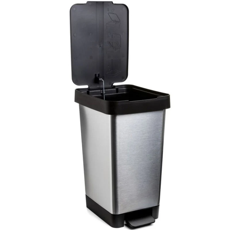 CUBO PEDAL 25L SMART STEEL GRIS