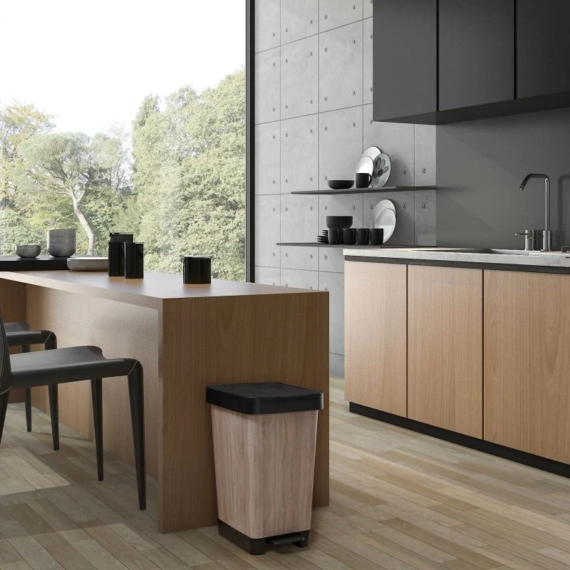 CUBO PEDAL 25L SMART DECO WOOD
