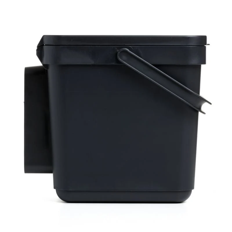 CUBO ORGANICO 6L SMART CON SOPORTE NEGRO