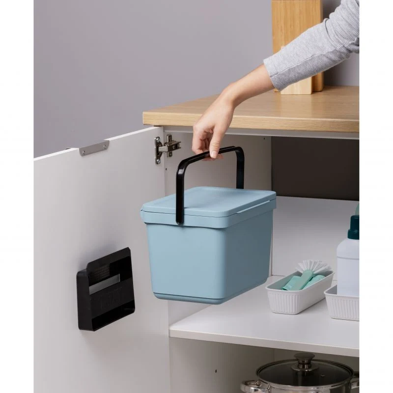 CUBO ORGANICO 6L SMART CON SOPORTE BLUE MIST