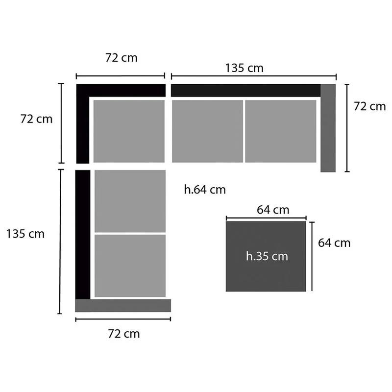CONJUNTO PARA JARDIN BARBADOS 2 SOFÁS+MESA