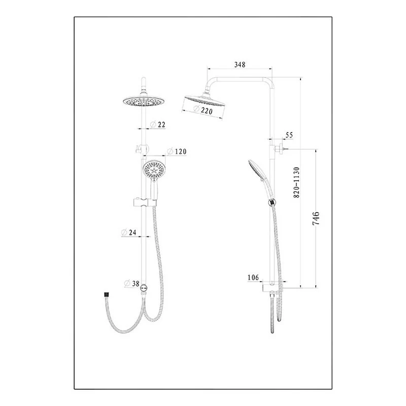 COLUMNA DUCHA DALLAS CROMADA HABITEX