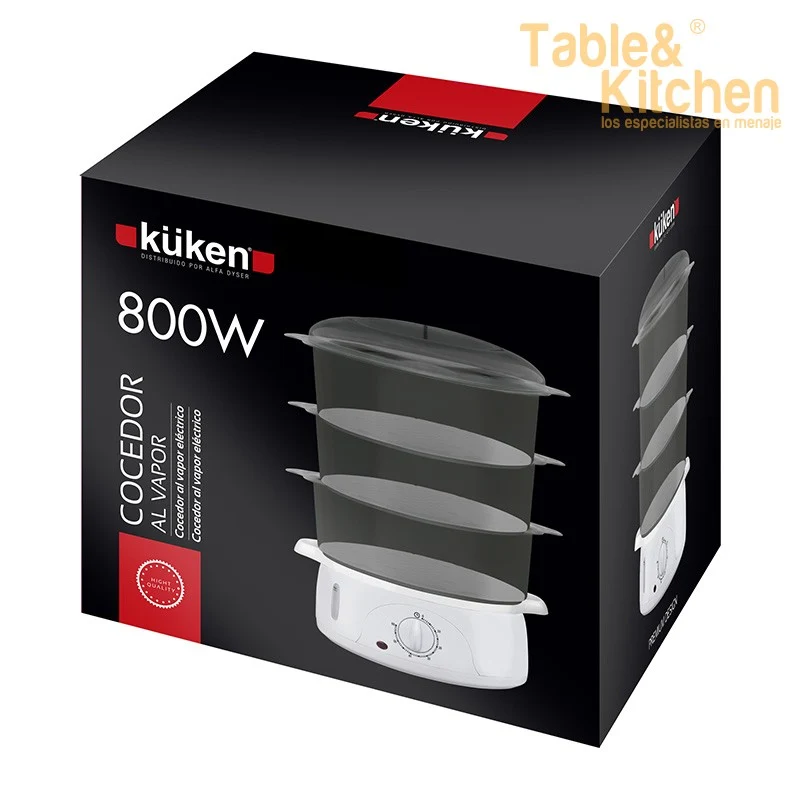COCEDOR AL VAPOR 3 NIVELES KUKEN 800W