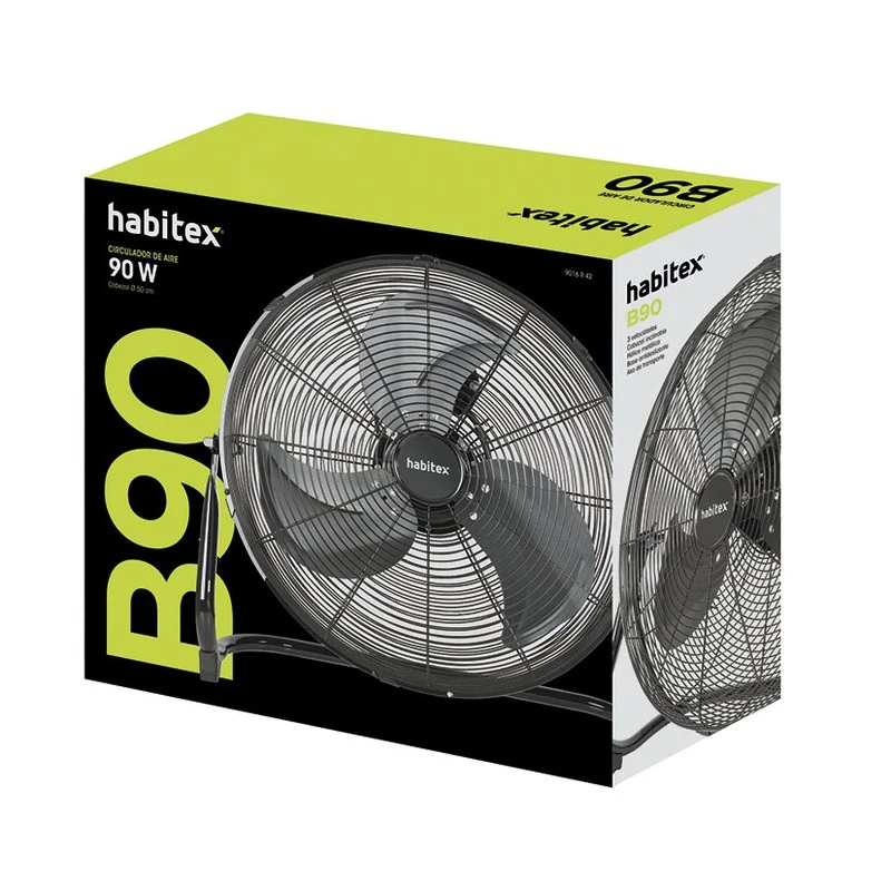Circulador de Aire Habitex B90 — 90W | 3 Velocidades | Aspas Metal 55 cm