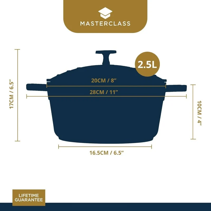 CAZUELA ALTA ALUMINIO FUNDIDO 20CM 2,5L MASTERCLASS