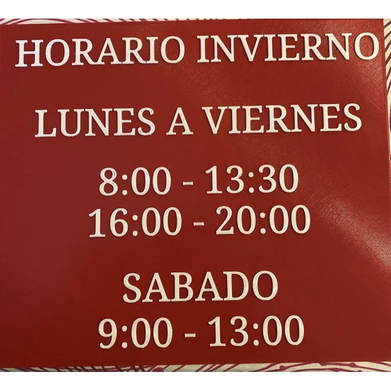 CARTEL HORARIO PERSONALIZADO EMPRESA