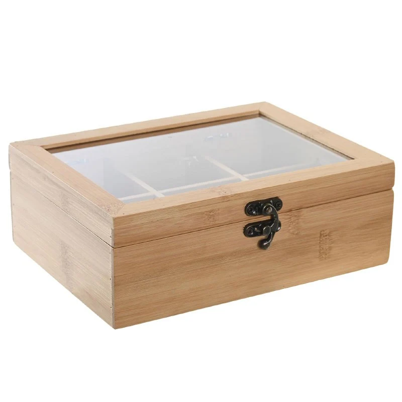 CAJA INFUSIONES BAMBU CRISTAL 21X16X5CM 6 DIVISIONES