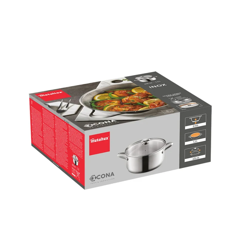 CACEROLA BAJA INOX ICONA 26CM