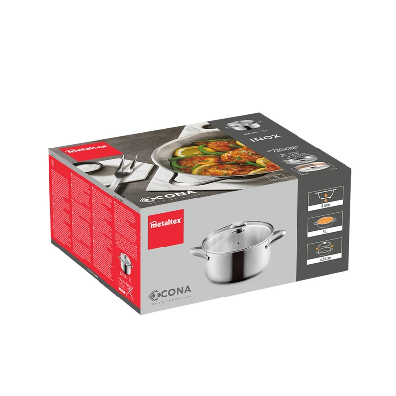 CACEROLA BAJA INOX ICONA 24CM