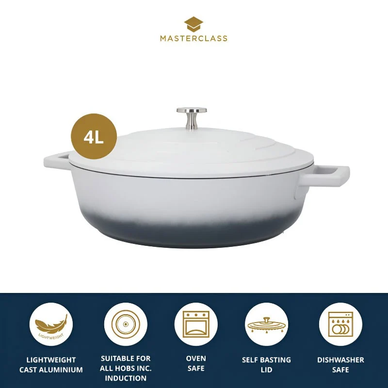 CACEROLA BAJA 28CM CON TAPA 4L MASTERCLASS