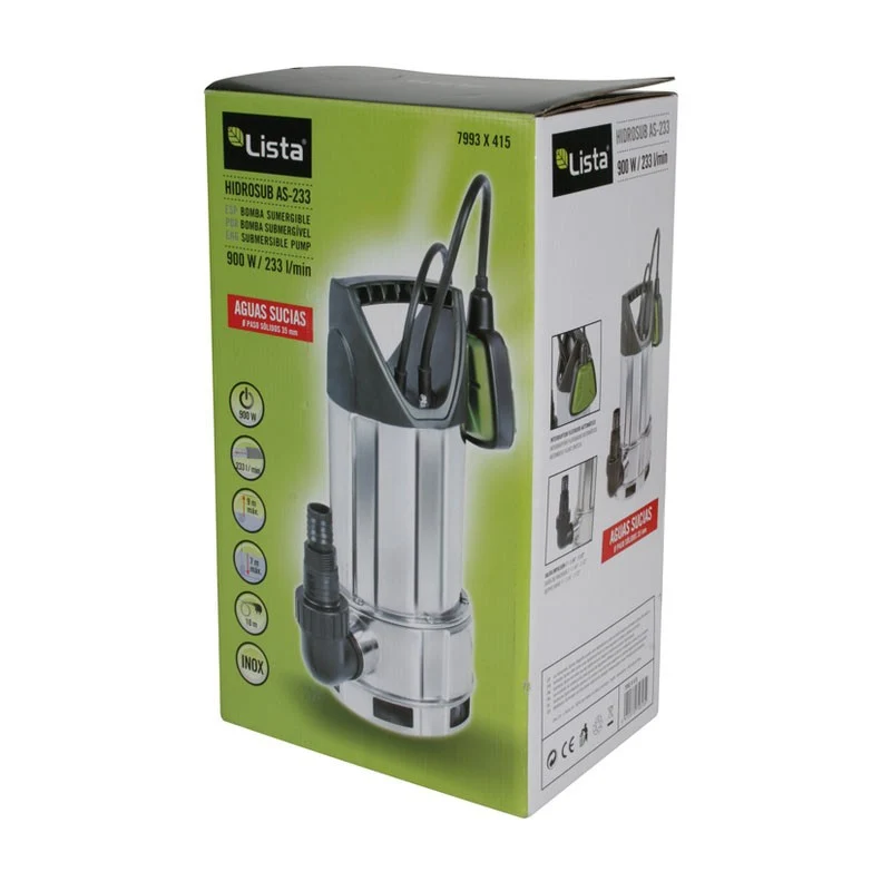 BOMBA PARA AGUAS SUCIAS LISTA INOX 900W