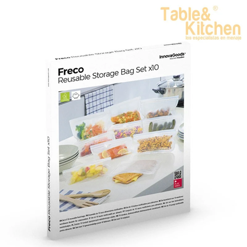 BOLSAS REUTILIZABLES PARA ALIMENTOS PACK 10 UNDS