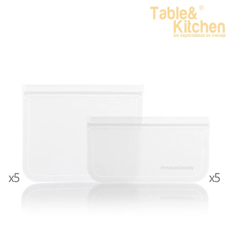 BOLSAS REUTILIZABLES PARA ALIMENTOS PACK 10 UNDS
