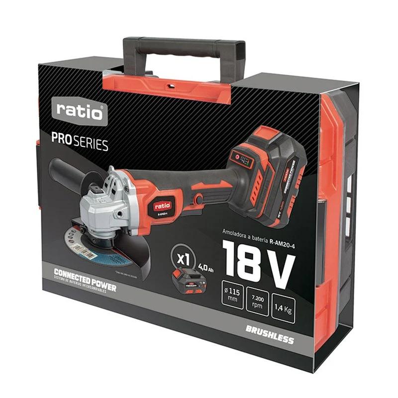 AMOLADORA BRUSHLESS RAM20-4 C/BATERÍA 4.0A