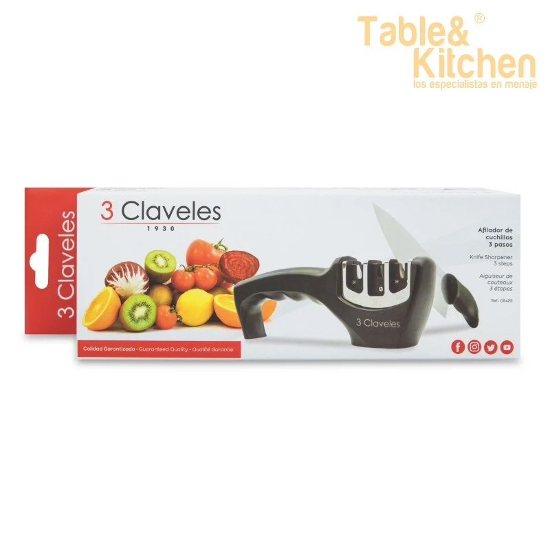 AFILADOR DE CUCHILLOS 3 PASOS 3 CLAVELES