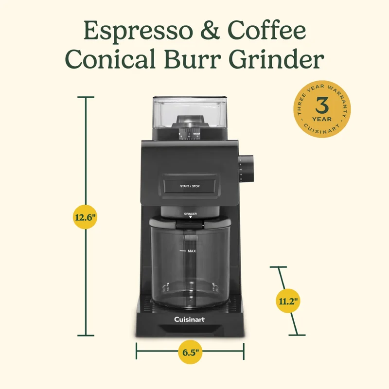 Cuisinart Molino Eléctrico para Café con Muelas Cónicas, CBM-22