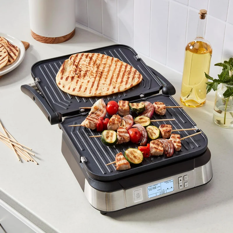 Cuisinart Parrilla Eléctrica Acero Inoxidable, GR-6SNAS