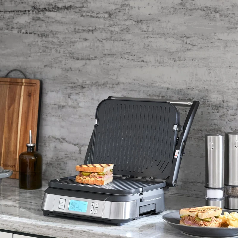 Cuisinart Parrilla Eléctrica Acero Inoxidable, GR-6SNAS