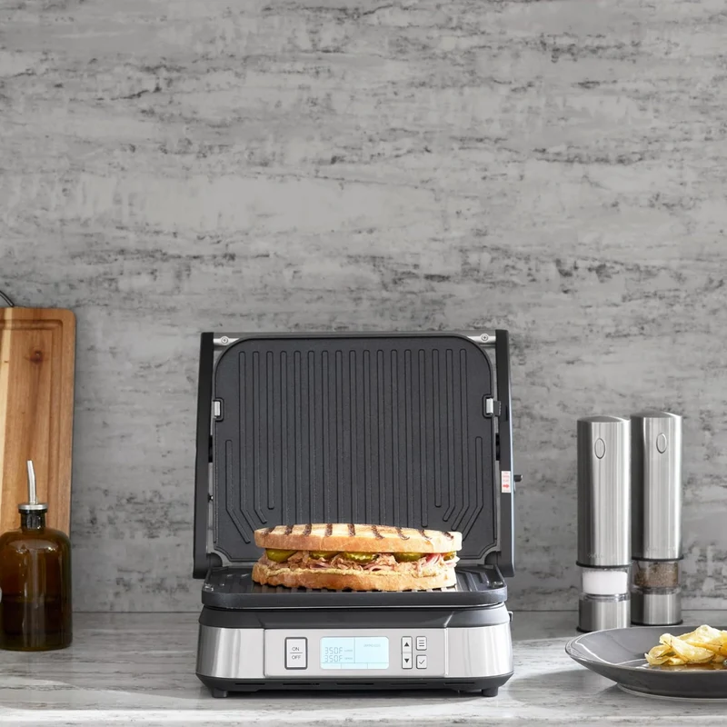 Cuisinart Parrilla Eléctrica Acero Inoxidable, GR-6SNAS