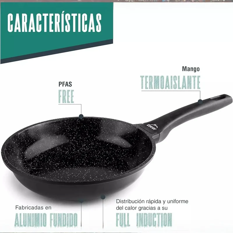 LACOR Sartén Kale Aluminio Fundido 26cm - Modelo 26526