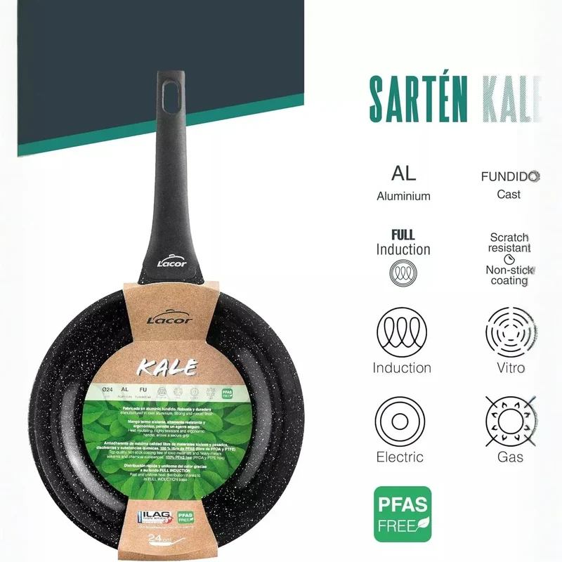 LACOR Sartén Kale Aluminio Fundido 26cm - Modelo 26526