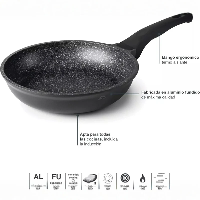 LACOR Sartén Eco-Piedra Aluminio Fundido 26cm - Modelo 24126