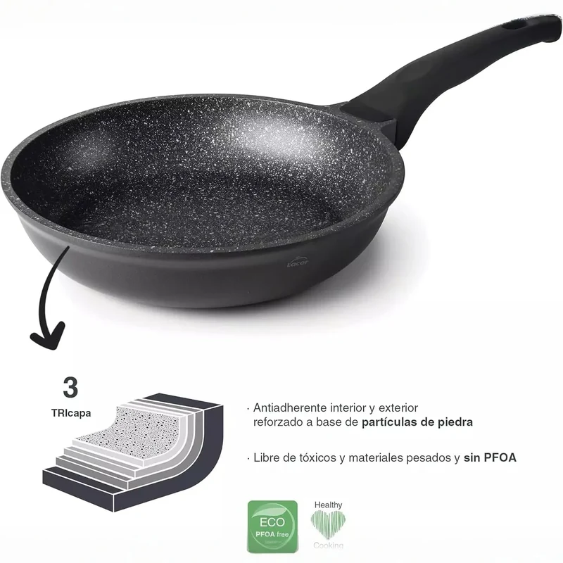 LACOR Sartén Eco-Piedra Aluminio Fundido 26cm - Modelo 24126