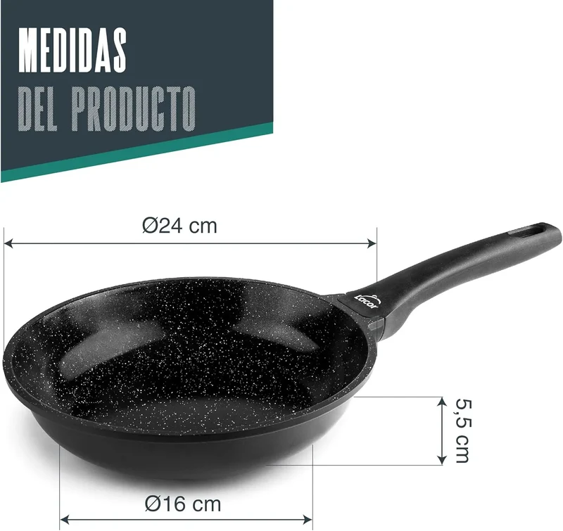 LACOR Sartén Kale Aluminio Fundido 24cm - Modelo 26524