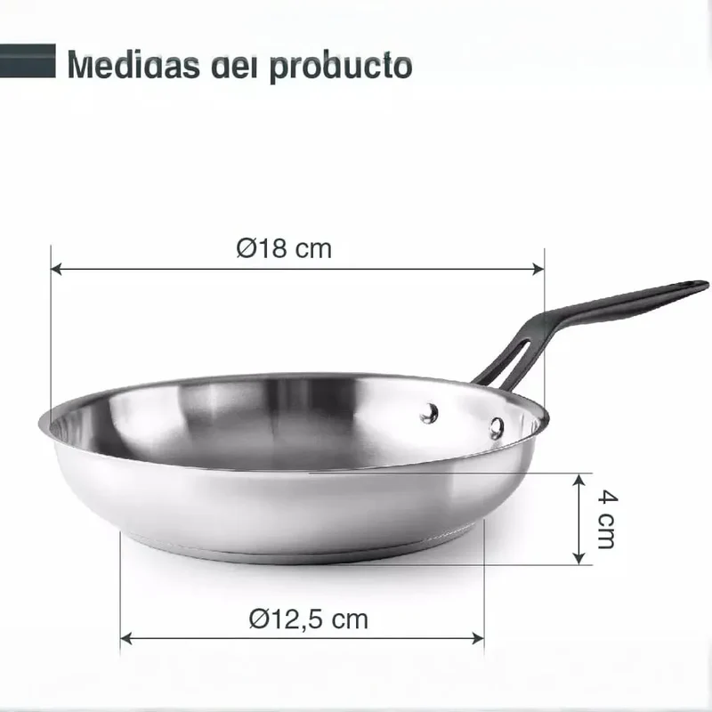LACOR Sartén Origin Acero Inoxidable 18cm - Modelo 47318
