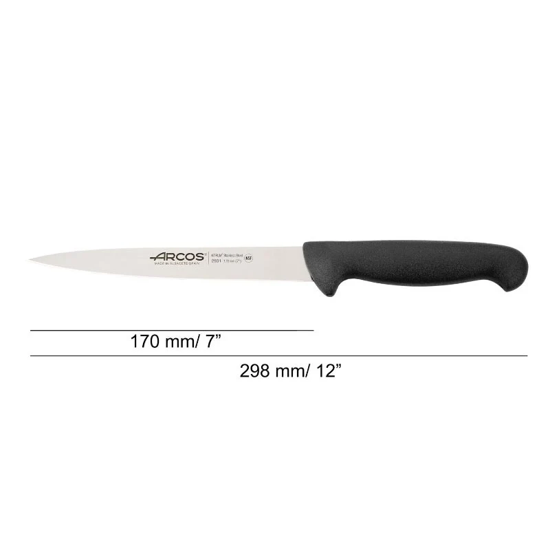 CUCHILLO LENGUADO NEGRO FLEXIBLE 170 MM ARCOS