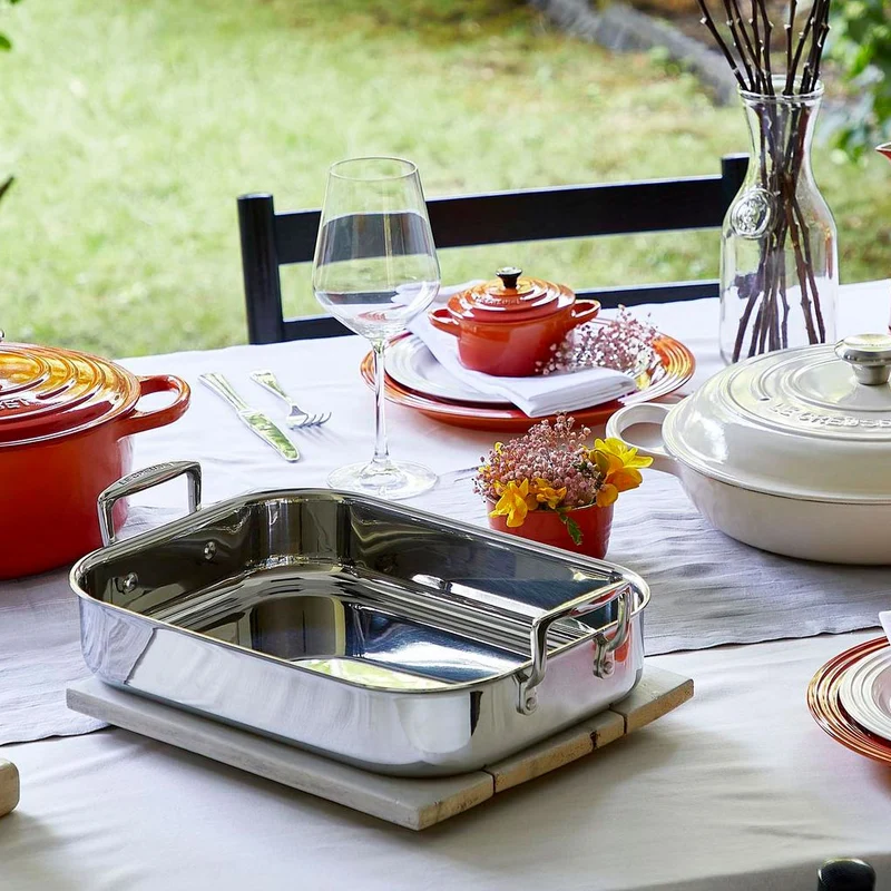 Bandeja asadora de acero inoxidable Le Creuset