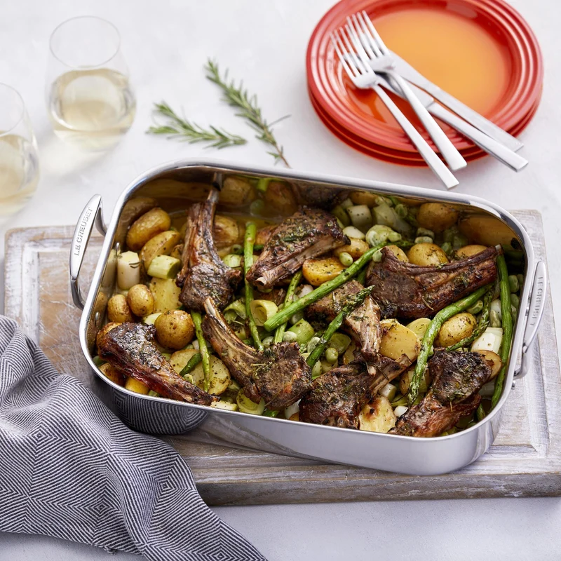 Bandeja asadora de acero inoxidable Le Creuset