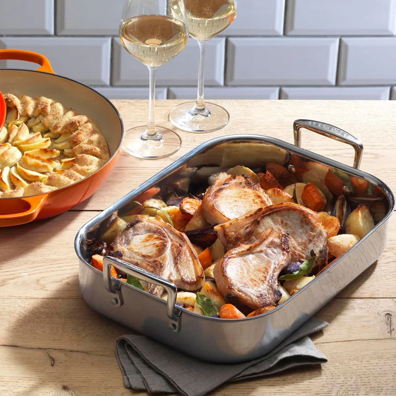 Bandeja asadora de acero inoxidable Le Creuset