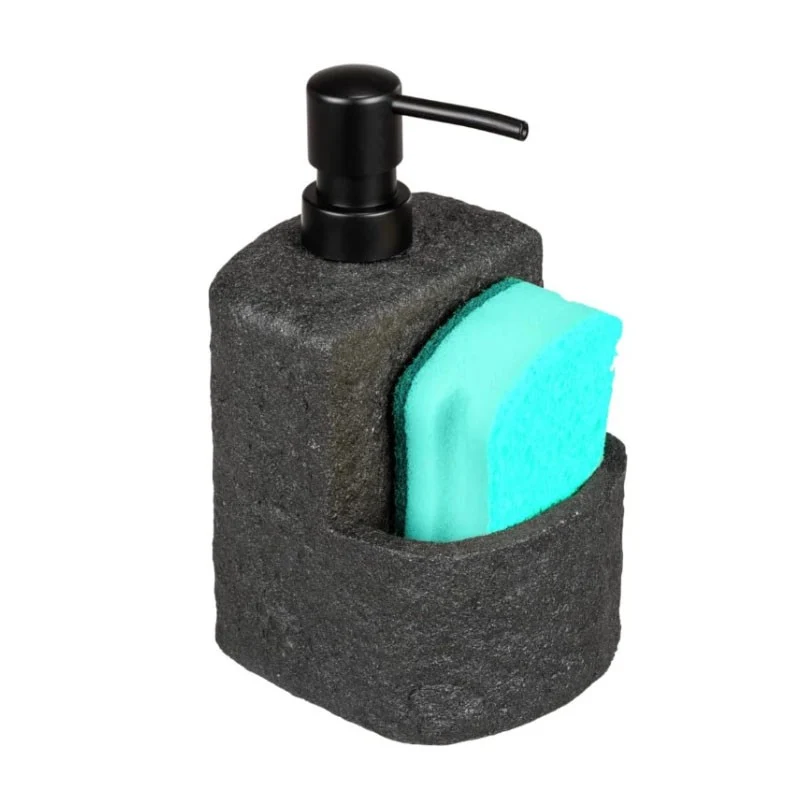 DISPENSADOR DE GEL CON GUARDA ESTROPAJOS PIEDRA
