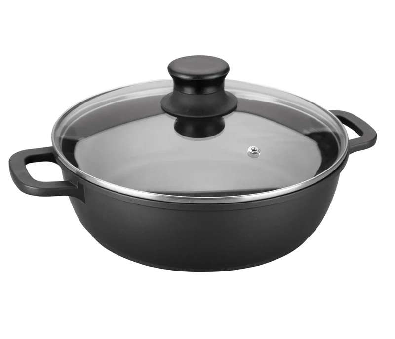LACOR Cacerola baja con tapa de cristal Forte 25823