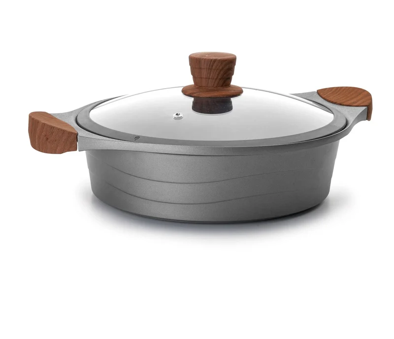 LACOR Cacerola baja con tapa de cristal Stilo 27327