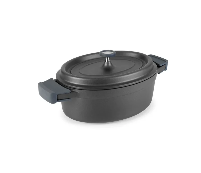 LACOR Cacerola oval con tapa negra Cocotte 25933
