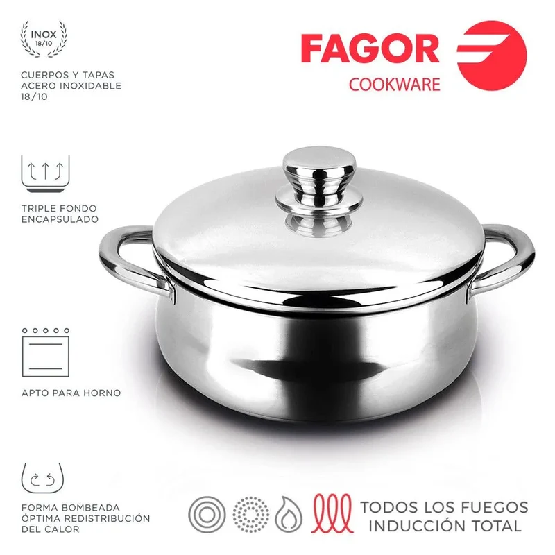 FAGOR Cacerola SILVERINOX + Tapa Ø20