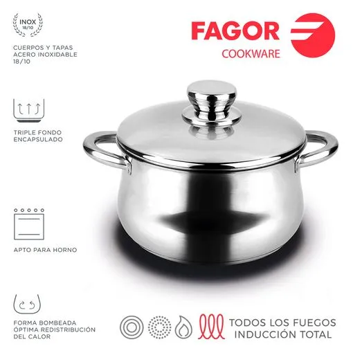 FAGOR Olla SILVERINOX + Tapa Ø20