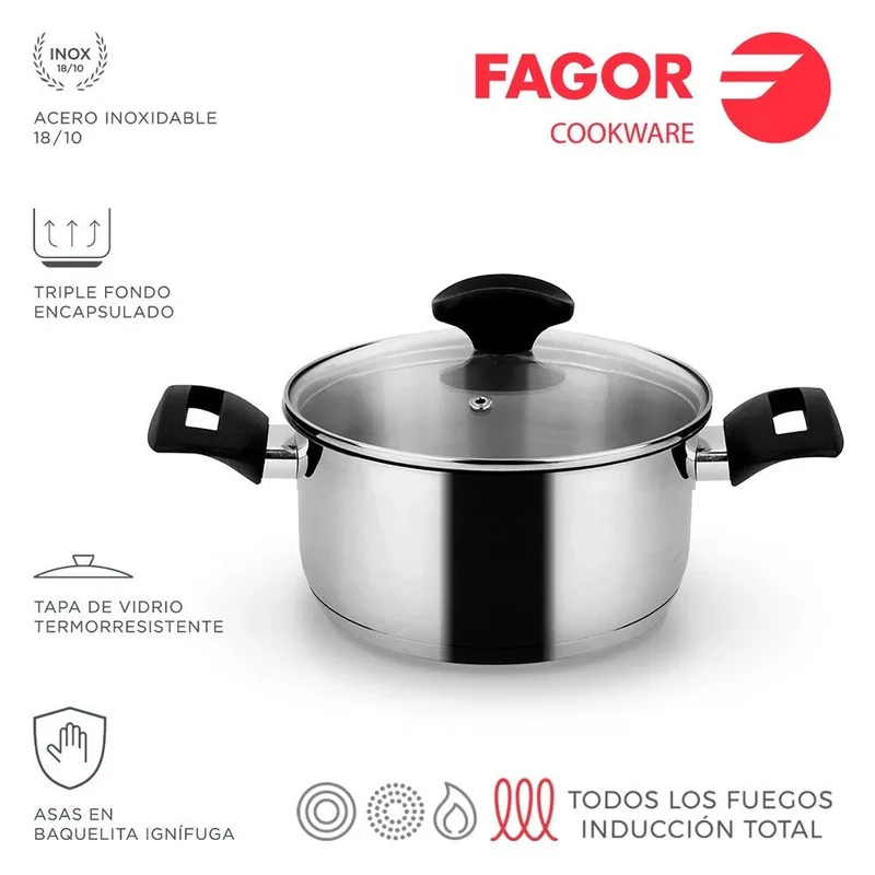 FAGOR Cacerola ALAIA + Tapa Ø18